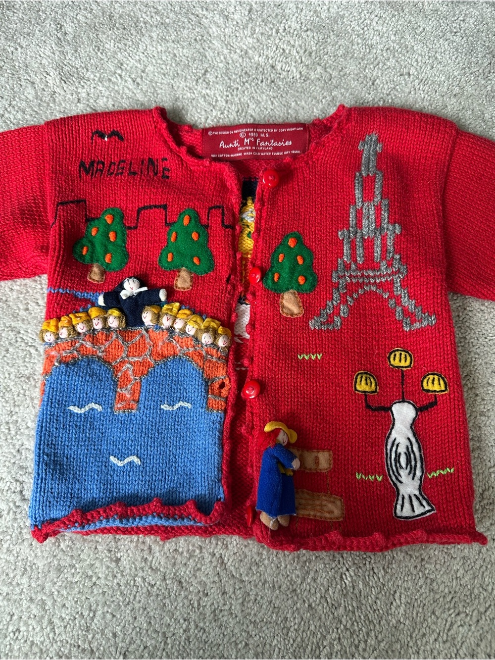 Vintage 1989 Aunti M’s Fantasies Paris Sweater Kids S